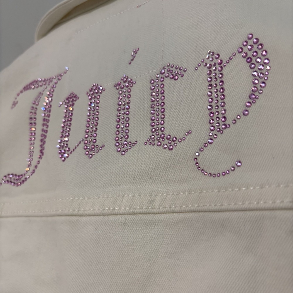 Juicy Couture White Denim Vest Women's Size M - Picture 4 of 7